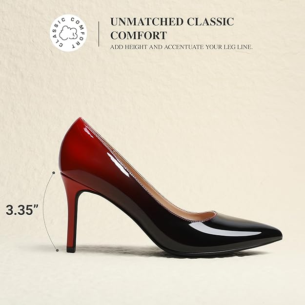 DREAM PAIRS Women's High Heels Pump Closed Pointed Toe Slip On Stiletto Dress Shoes Fashion Wedding Bridal Work Office Comfortable Pumps Shoes