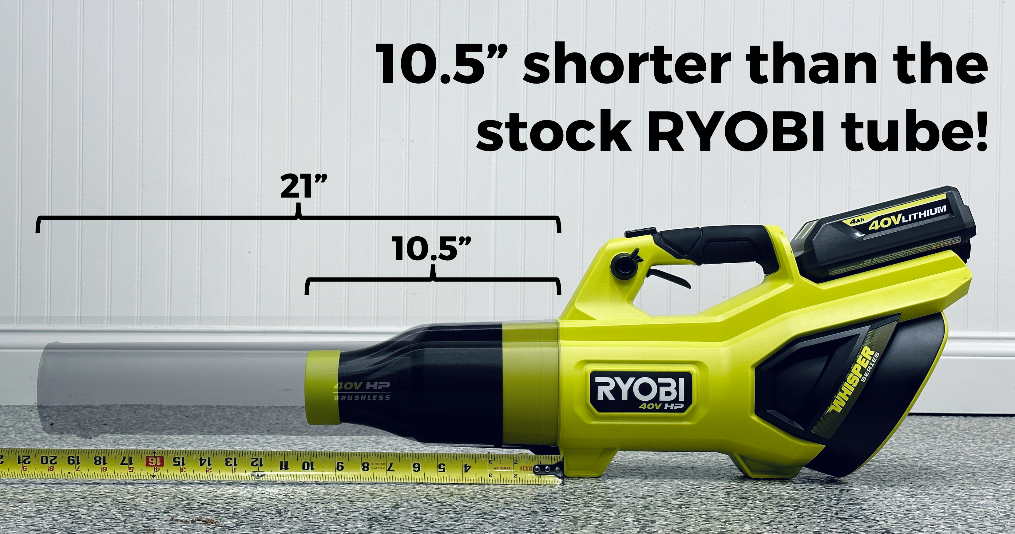 STUBBY® Car Drying Nozzle for RYOBI 730, 650, & 600 CFM Leaf Blowers