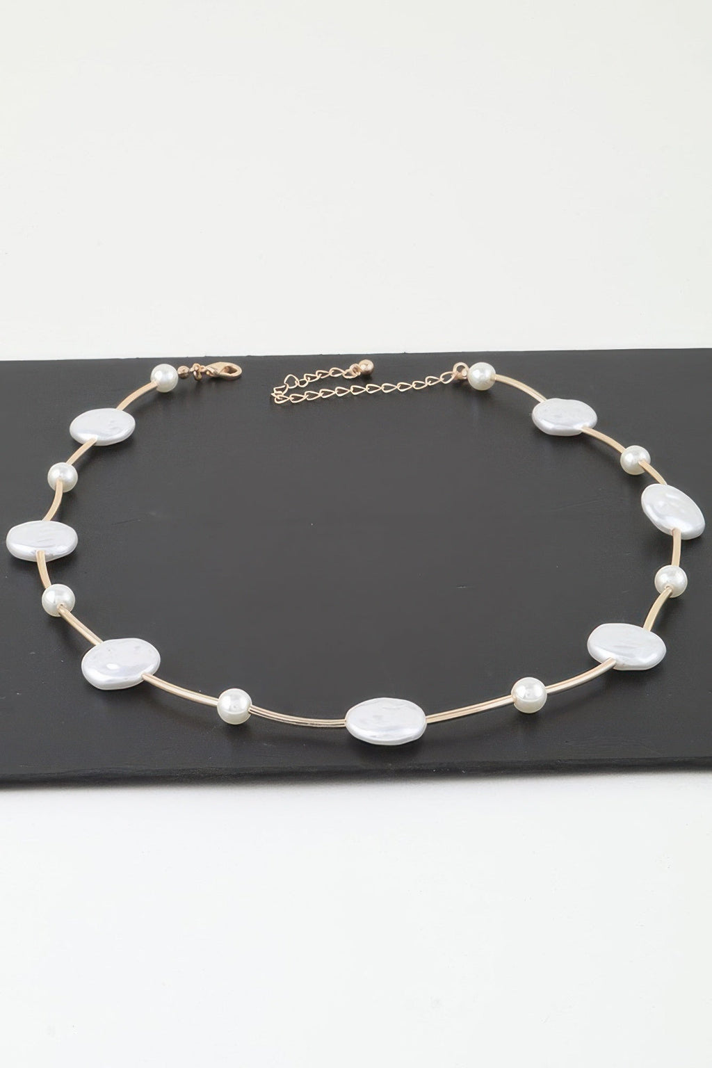 Modern Stone Beaded Charm Necklace
